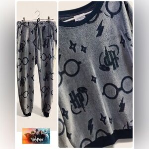 Harry Potter Teal Pajama Set Fuzzy Warm sz Med
